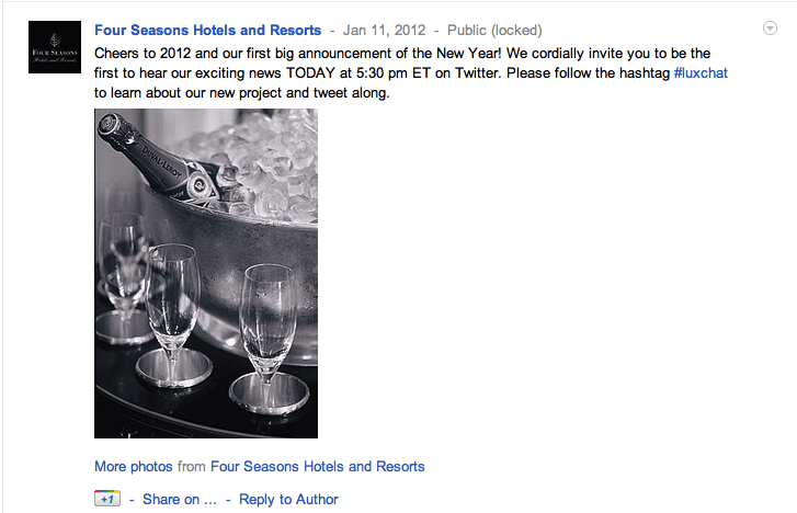 Four Seasons at Google+