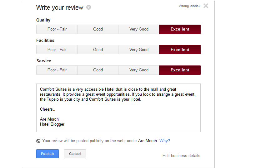 Google+ Local Review